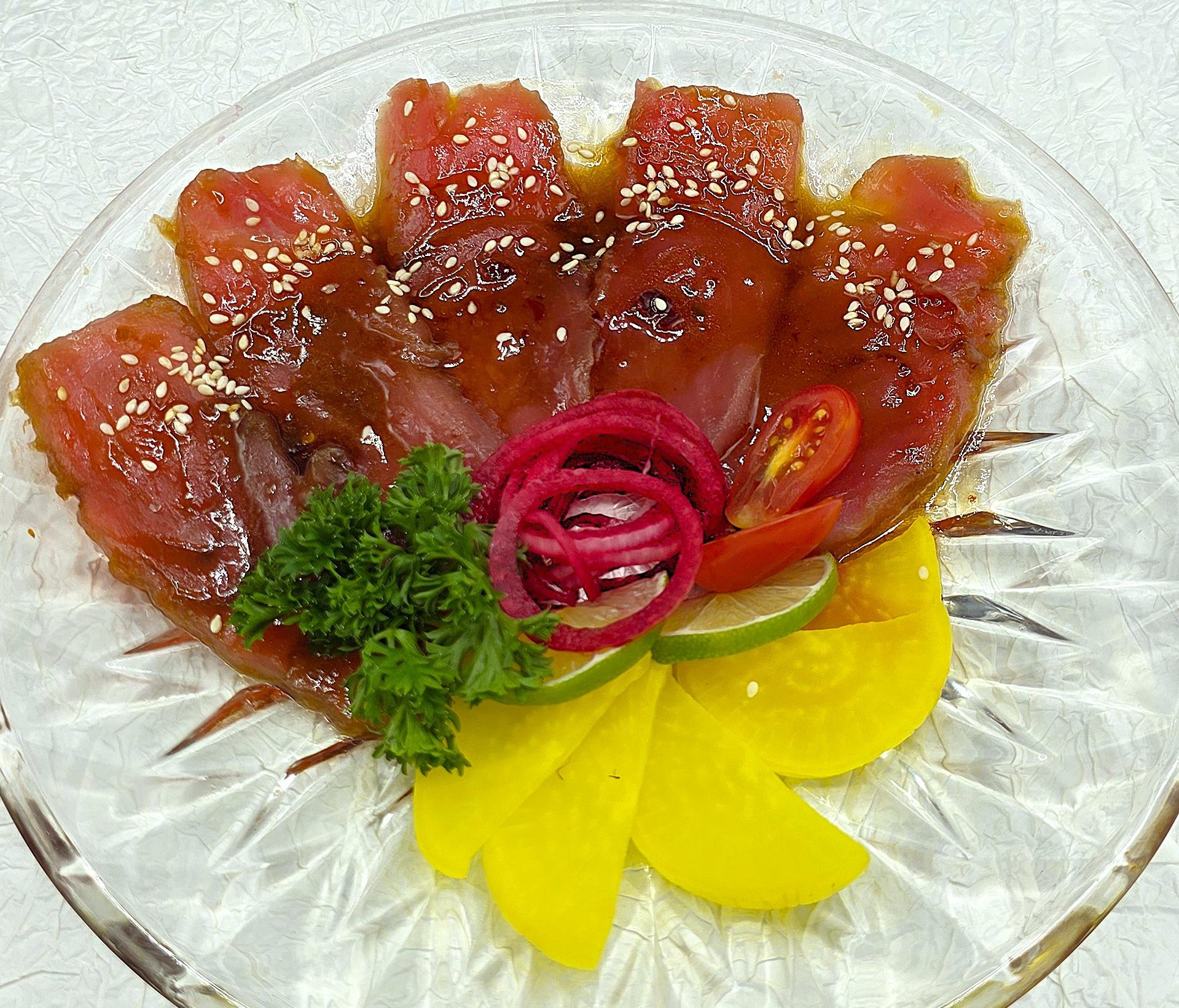 藍鰭鮪魚塔塔基佐柑橘醬